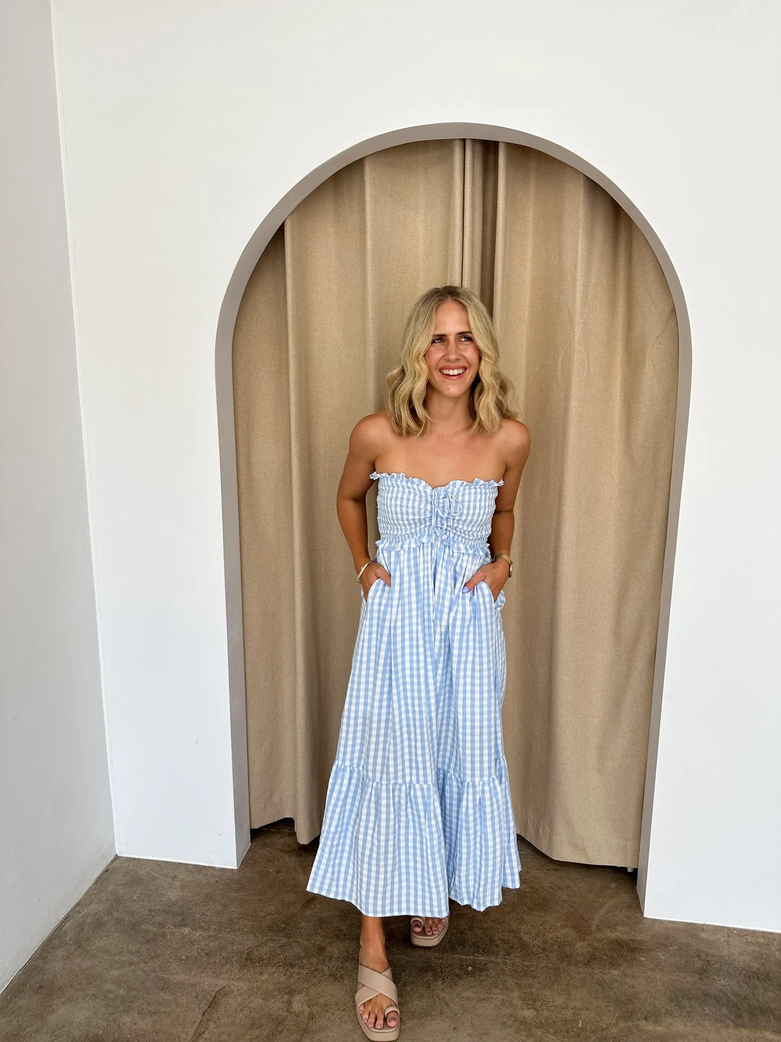 Ginger Dress- Blue/white Gingham