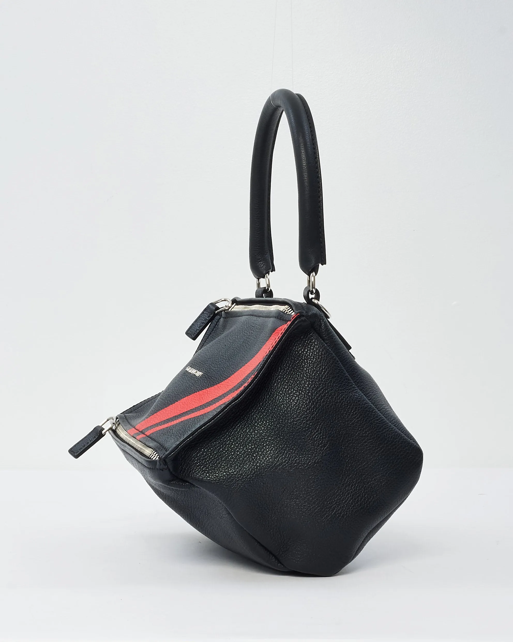 Givenchy Black & Red Stripe Leather Small Pandora Bag