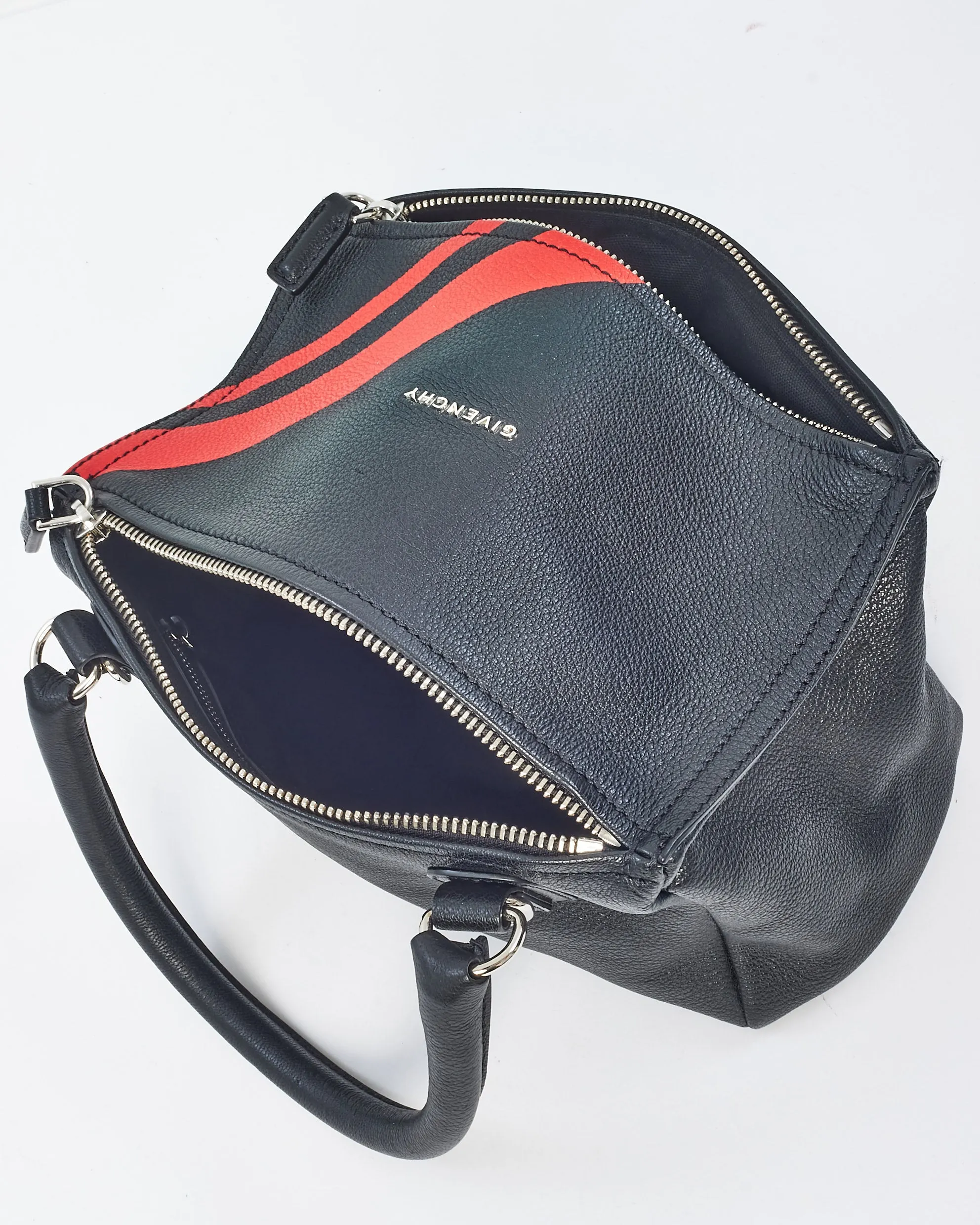 Givenchy Black & Red Stripe Leather Small Pandora Bag
