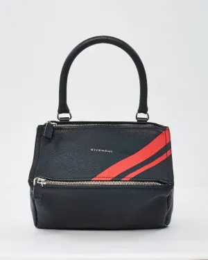 Givenchy Black & Red Stripe Leather Small Pandora Bag