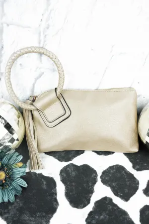 Gold Faux Leather Bangle Clutch