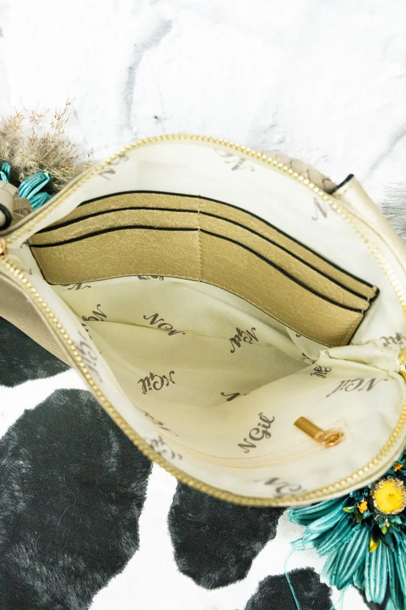 Gold Faux Leather Bangle Clutch