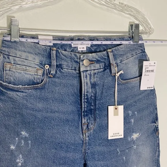 Good American Good Classic Distressed Weekender Jean NWT 2/26 Straight High rise