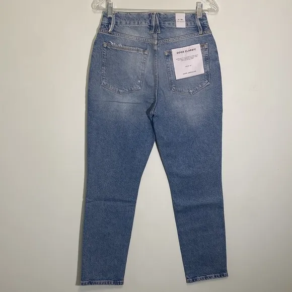 Good American Good Classic Distressed Weekender Jean NWT 2/26 Straight High rise