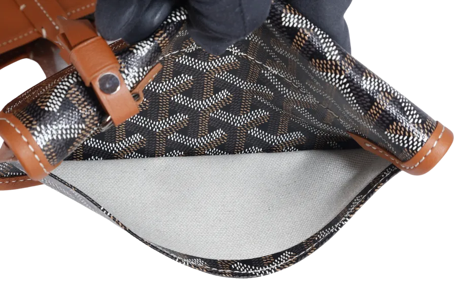 GOYARD ANJOU PM BAG BLACK AND TAN COLOR WITH DUST COVER
