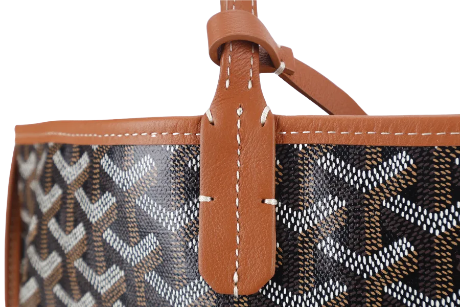 GOYARD ANJOU PM BAG BLACK AND TAN COLOR WITH DUST COVER