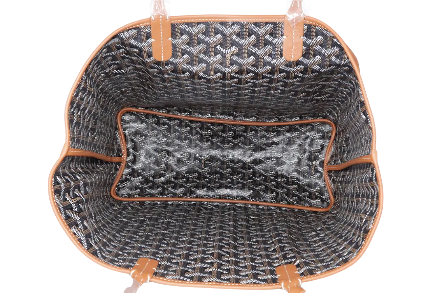 GOYARD ANJOU PM BAG BLACK AND TAN COLOR WITH DUST COVER
