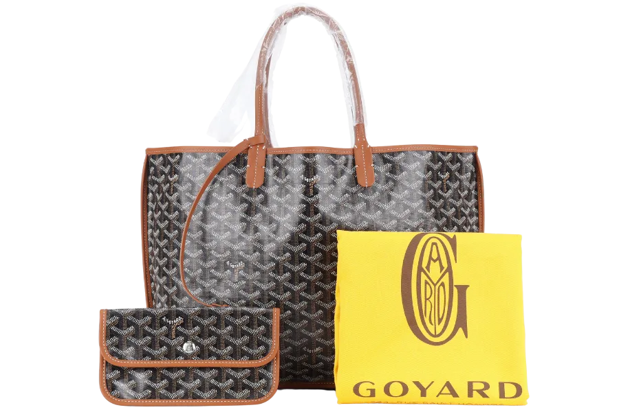 GOYARD ANJOU PM BAG BLACK AND TAN COLOR WITH DUST COVER