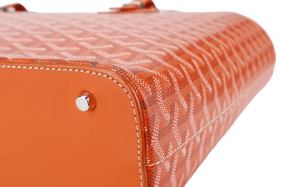 GOYARD SAC MARINE GALANTE GM ORANGE GOYARDINE CANVAS SILVER HARDWARE WITH DUST COVER