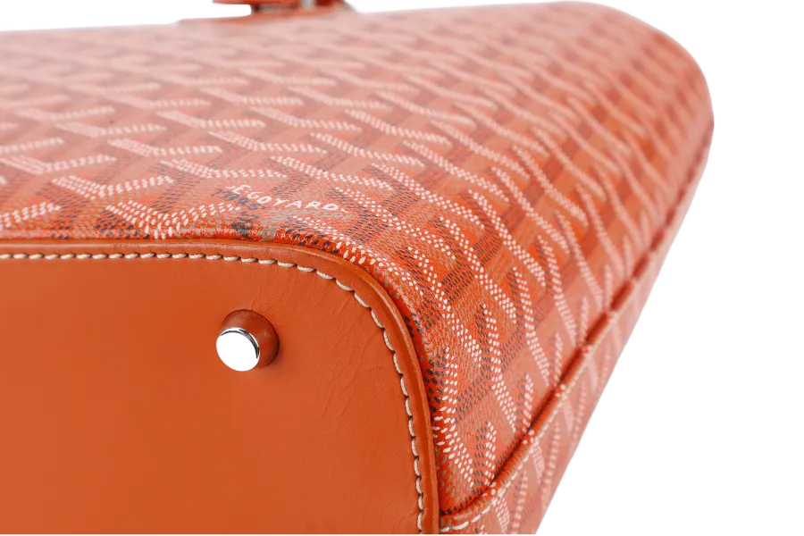 GOYARD SAC MARINE GALANTE GM ORANGE GOYARDINE CANVAS SILVER HARDWARE WITH DUST COVER