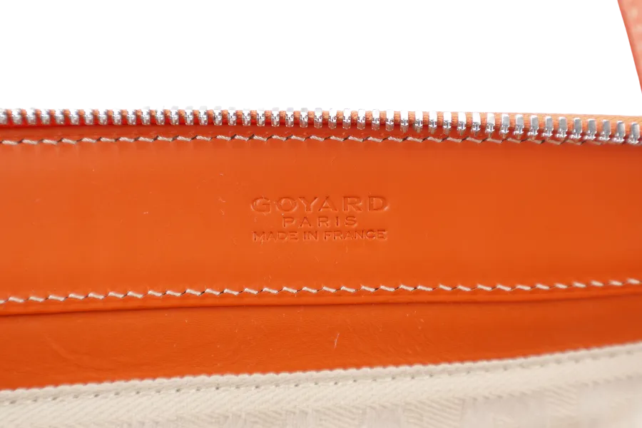 GOYARD SAC MARINE GALANTE GM ORANGE GOYARDINE CANVAS SILVER HARDWARE WITH DUST COVER