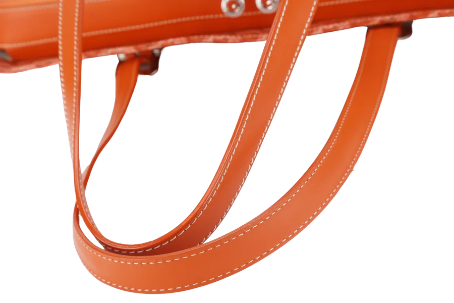 GOYARD SAC MARINE GALANTE GM ORANGE GOYARDINE CANVAS SILVER HARDWARE WITH DUST COVER