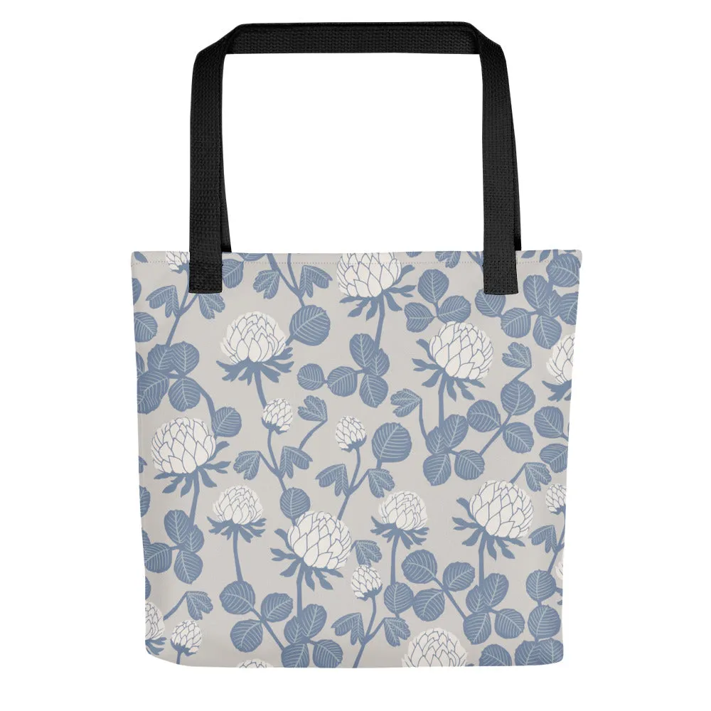 Grey Floral - Sustainably Made Tote Bag