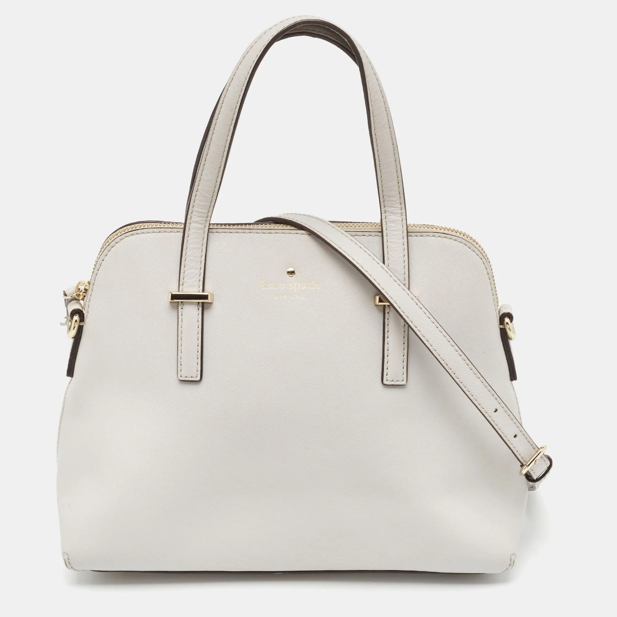 Grey Leather Cedar Street Maise Satchel
