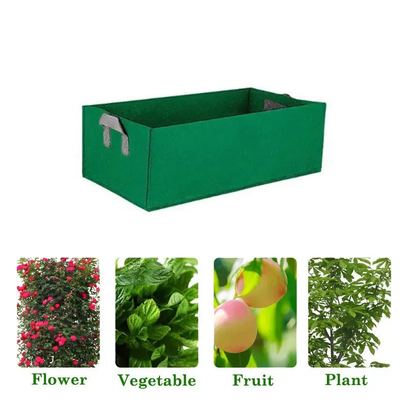 Grow Bags Non-Woven Fabric Raised Garden Bed Rectangle Planting Container Grow Bags Fabric Planter Pot For Plants Nursery Pot