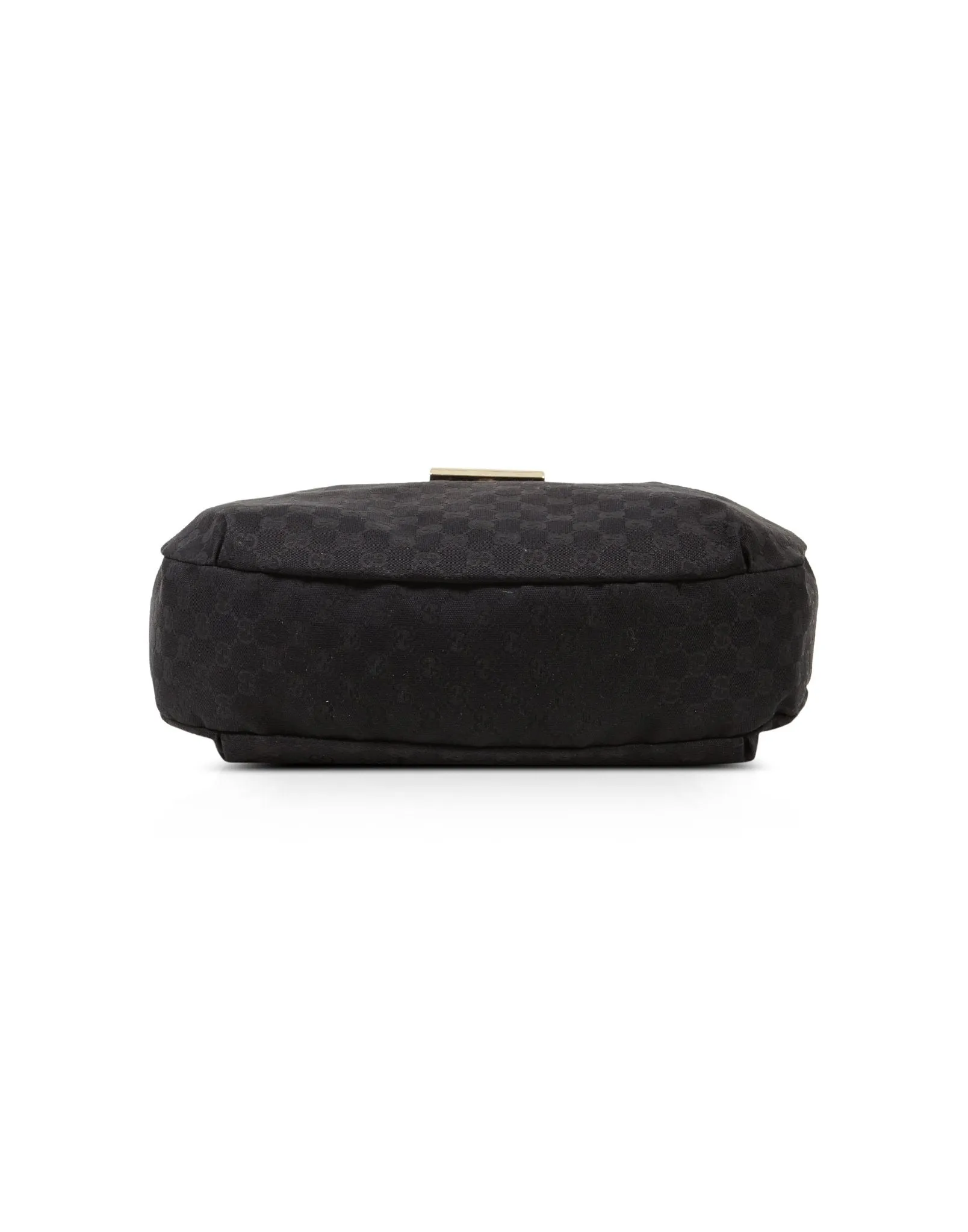 Gucci Black GG Canvas Web Hobo Shoulder Bag