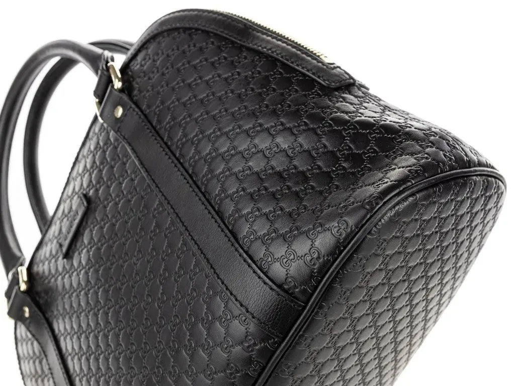 GUCCI Black GG Leather Mini Dome Top Handle Bag