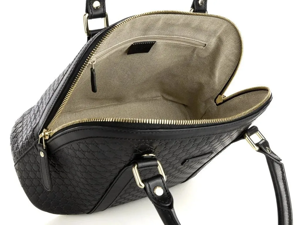 GUCCI Black GG Leather Mini Dome Top Handle Bag