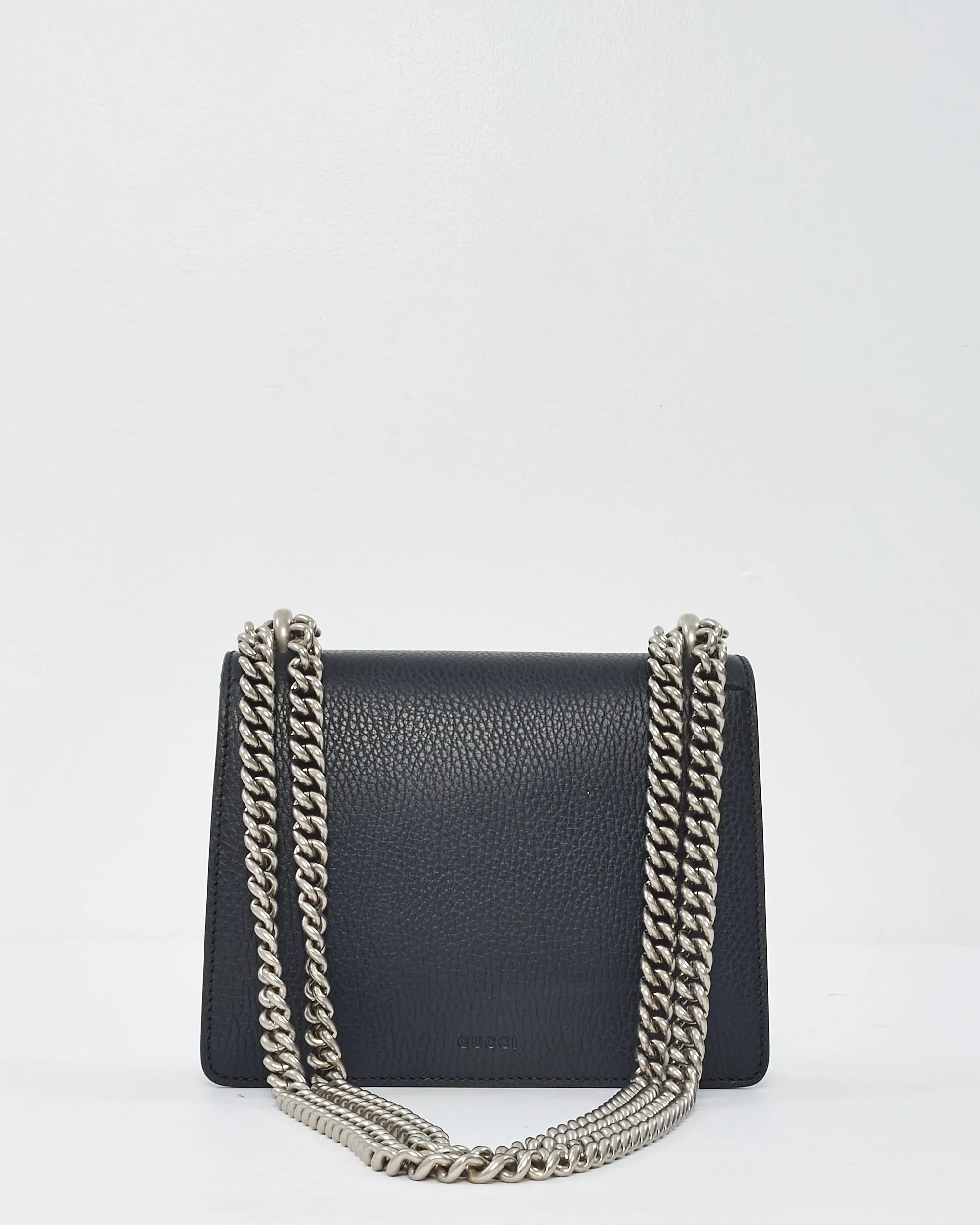 Gucci Black Leather Rhinestone Dionysus Mini Bag