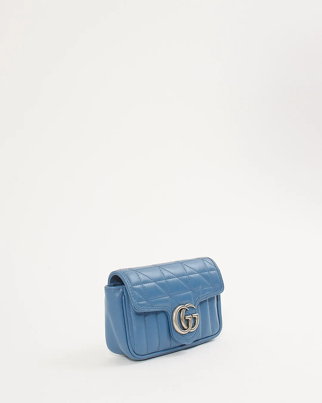 Gucci Blue GG Marmont Super Mini Chain Bag