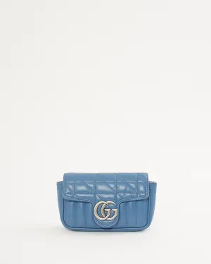 Gucci Blue GG Marmont Super Mini Chain Bag