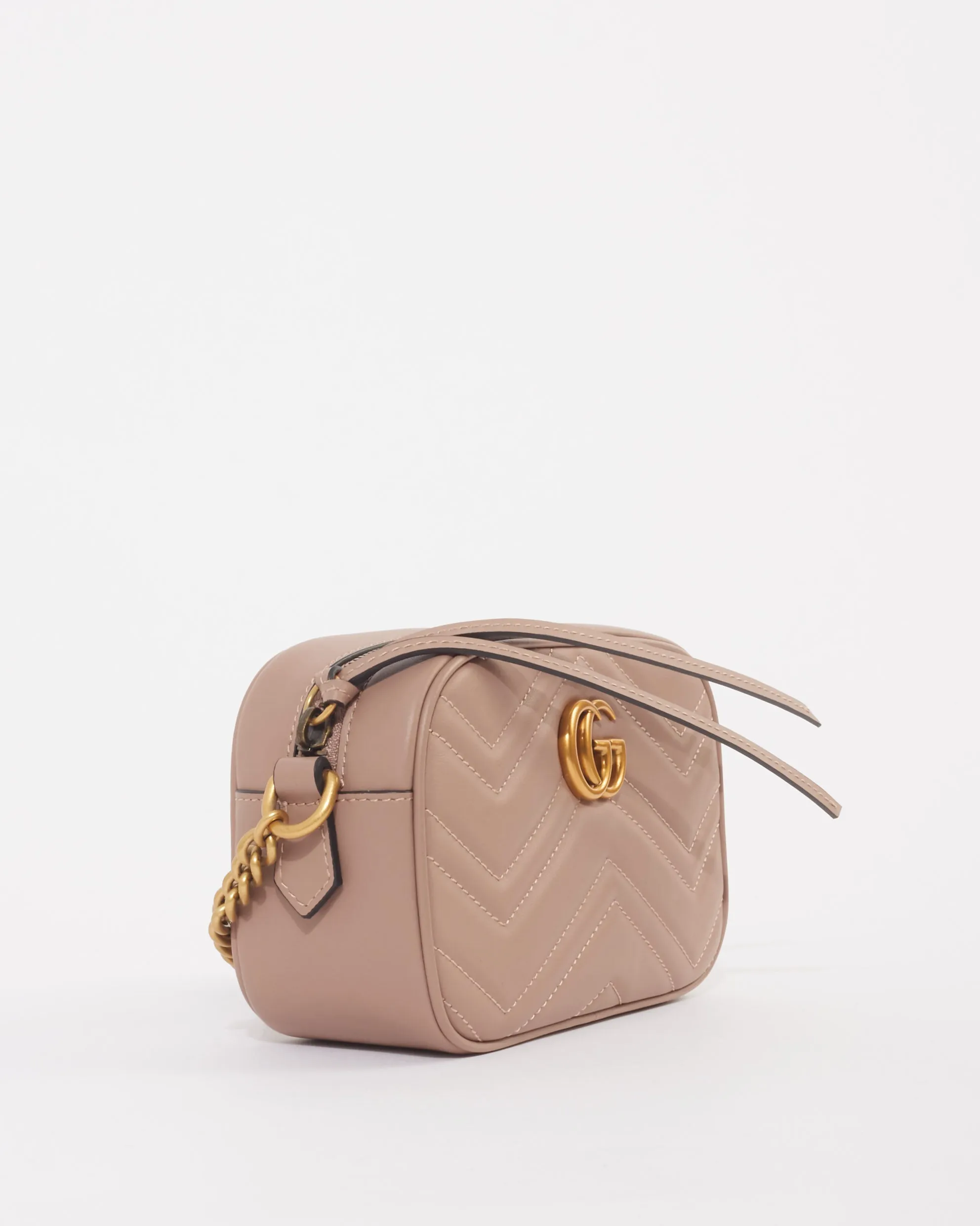 Gucci Blush Leather Marmont Mini Leather Camera Bag