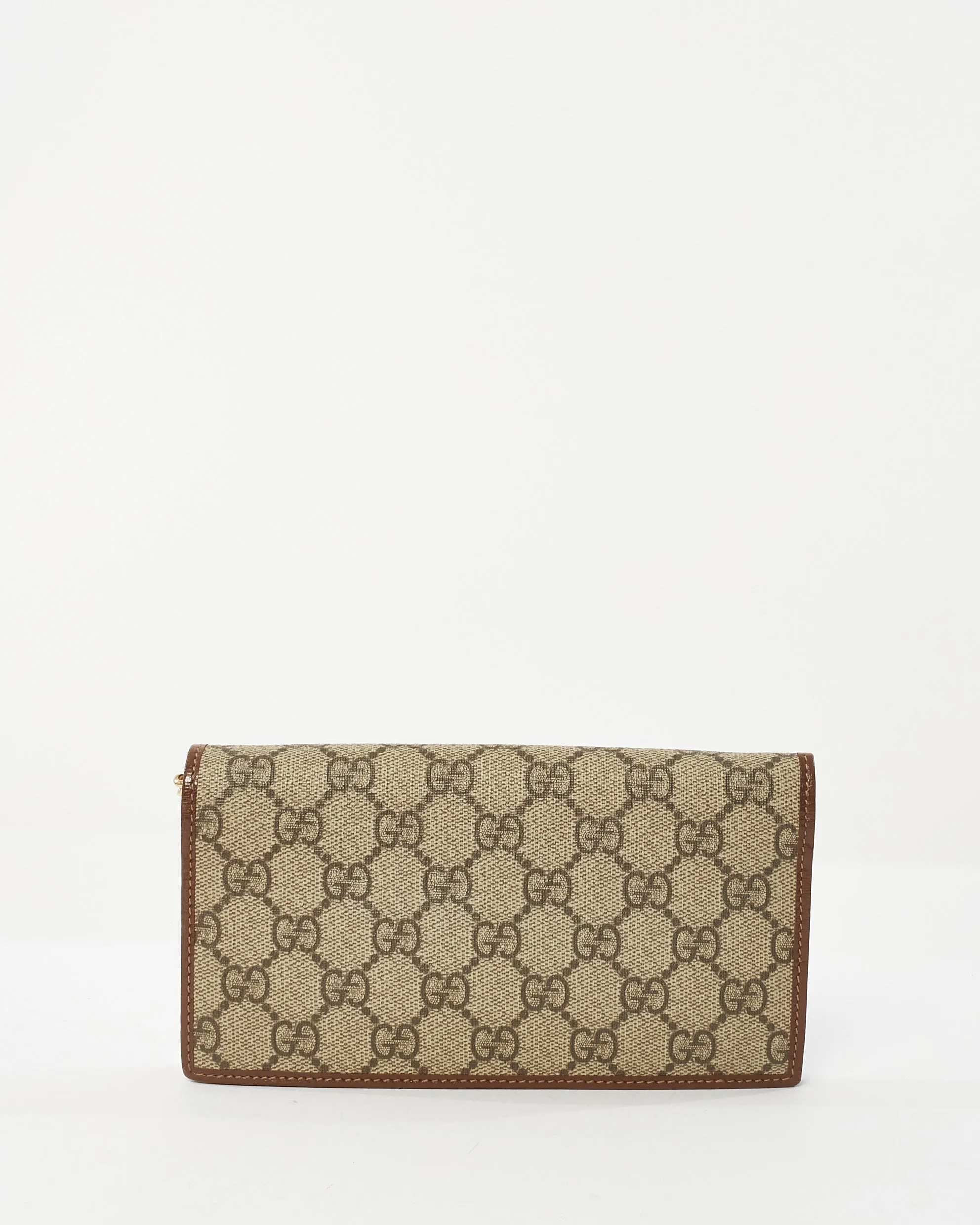 Gucci Coated Canvas 1955 GG Supreme Canvas Wallet On Chain