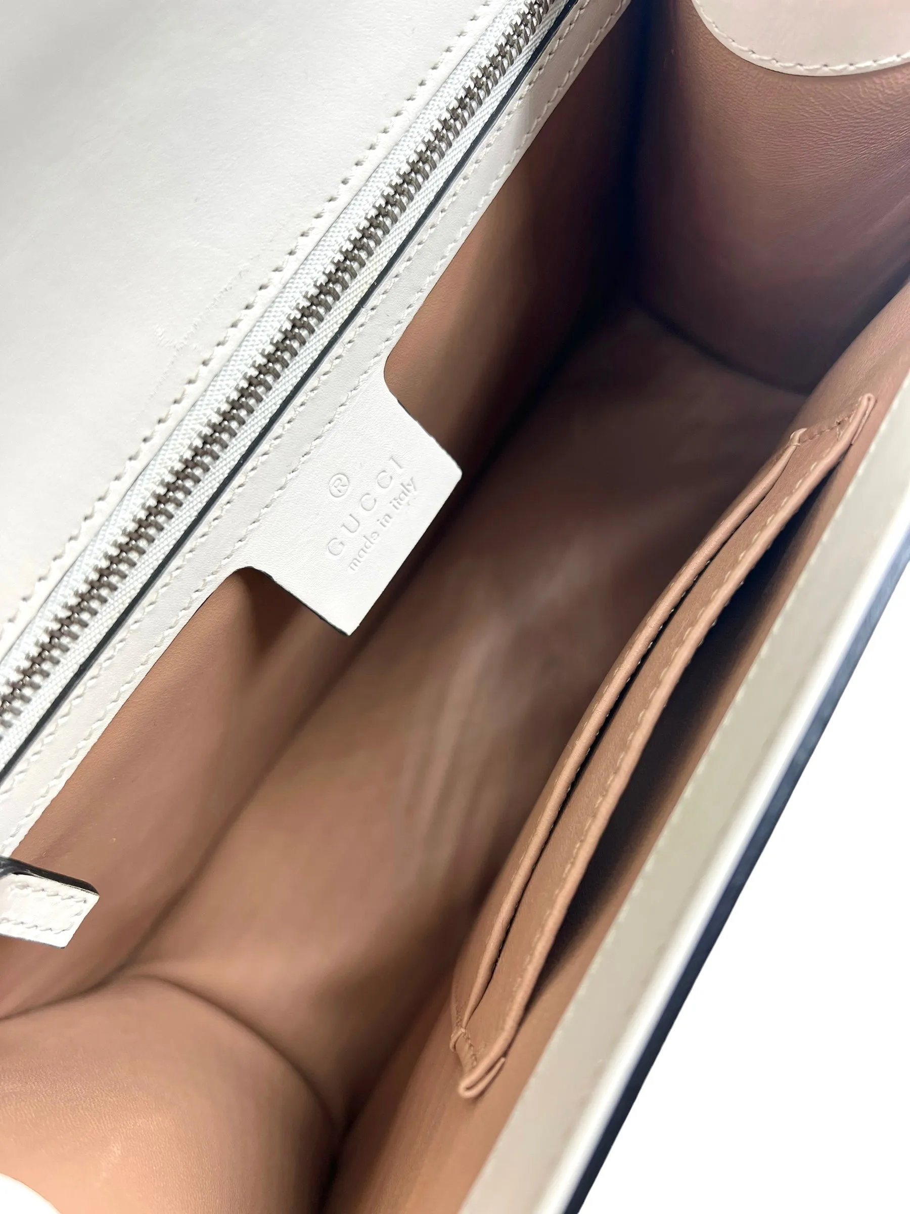 Gucci Cream Leather Small Lilith Top Handle Bag