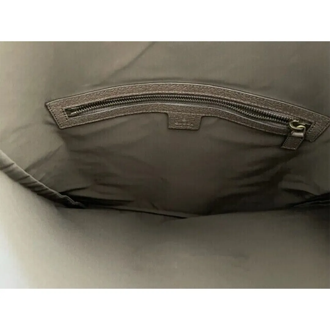 Gucci Drawstring Tiger Pre Loved Webline Beige GG Supreme Coated Canvas Neo Vintage Shoulder Bag Backpack Brown New