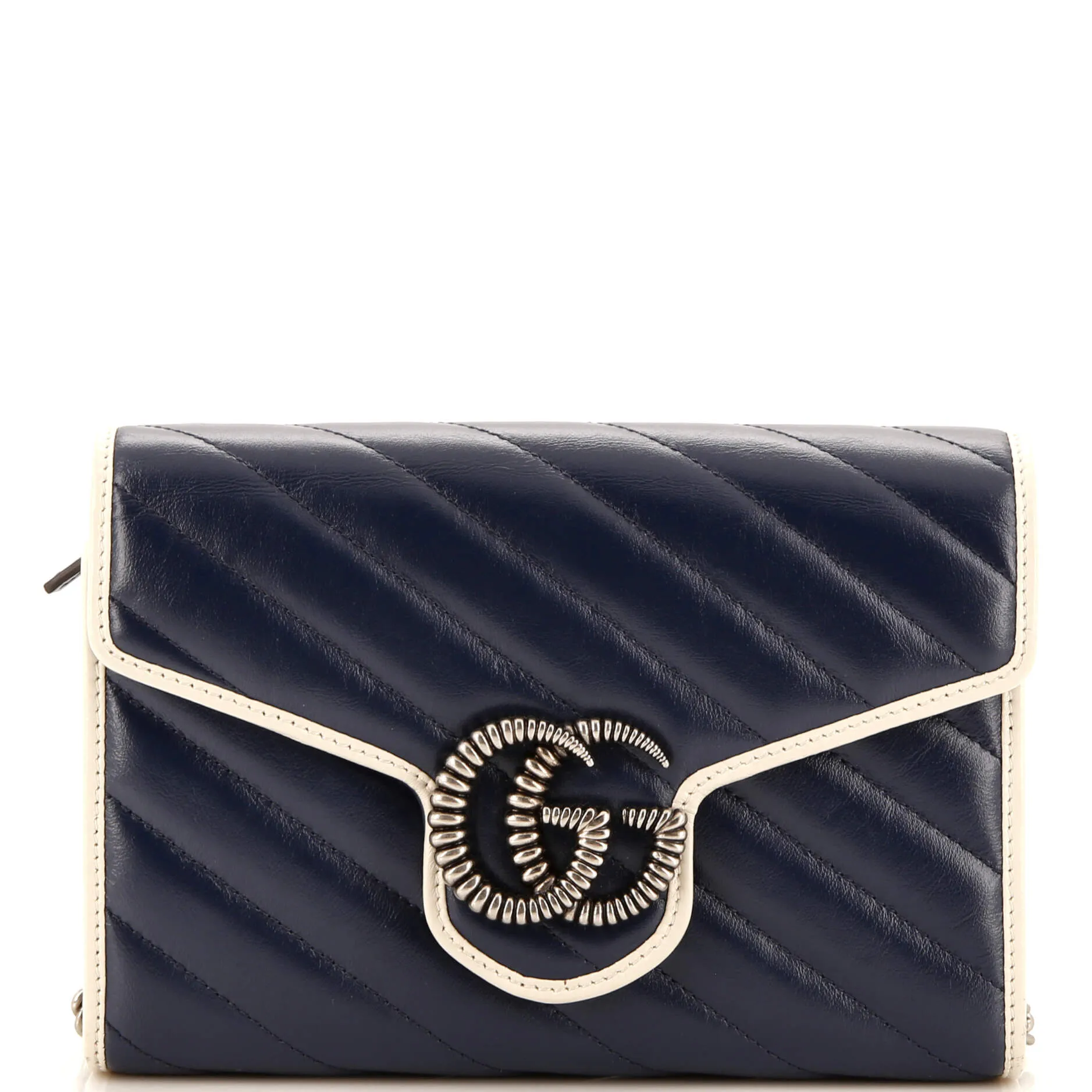 GUCCI GG Marmont Chain Wallet Diagonal Quilted Leather Mini