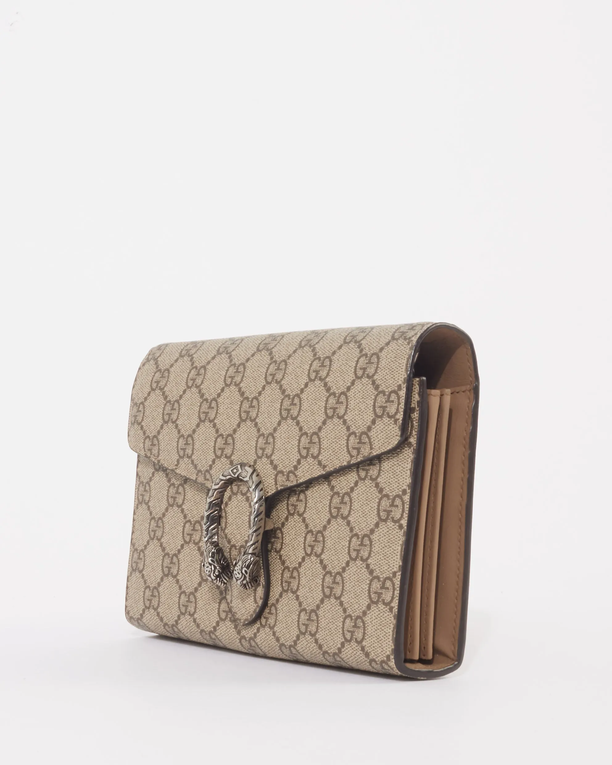 Gucci Monogram GG Canvas Supreme Dionysus Wallet On Chain