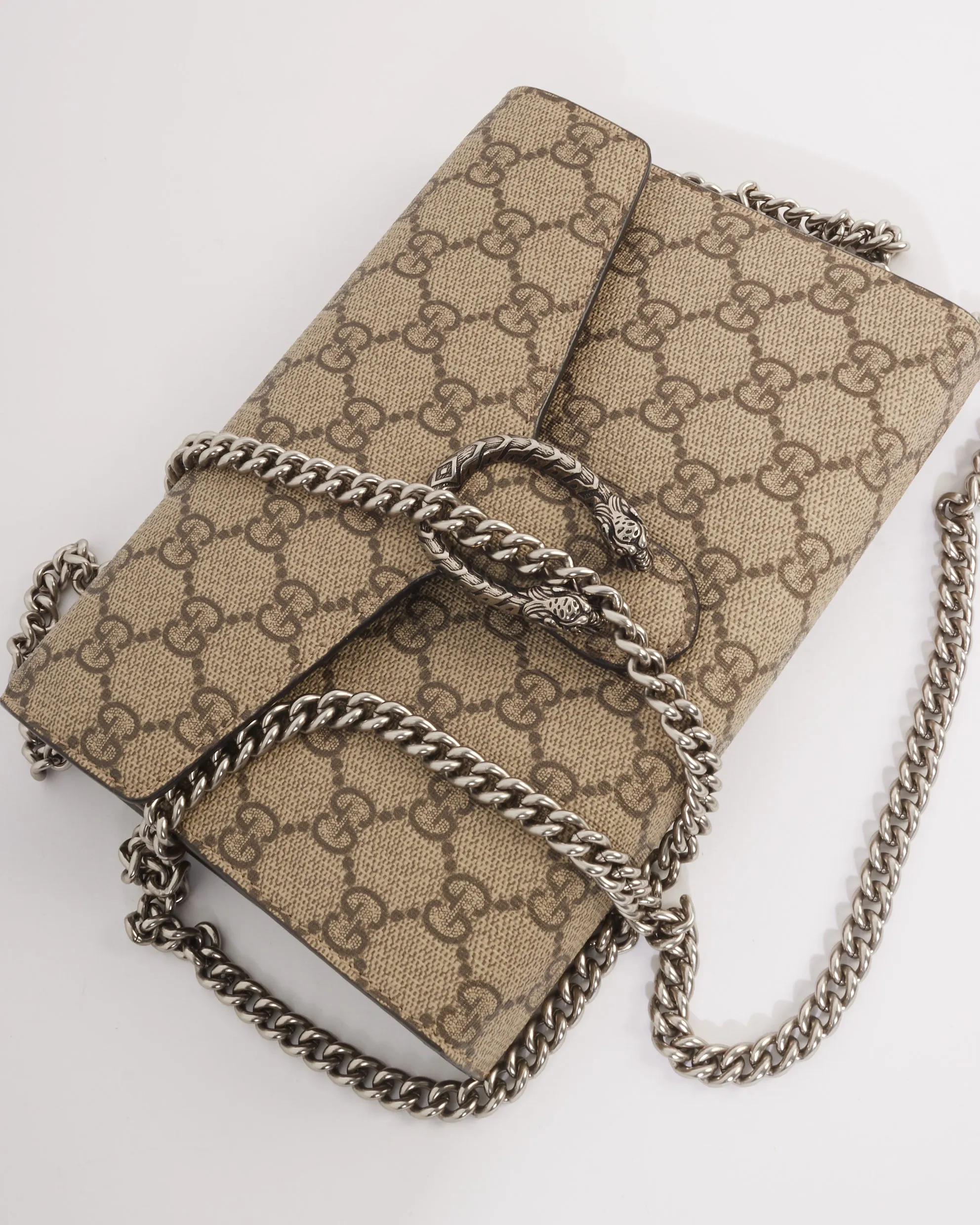 Gucci Monogram GG Canvas Supreme Dionysus Wallet On Chain