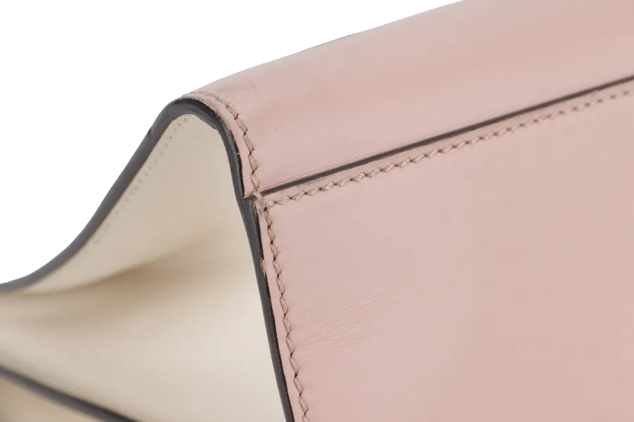 GUCCI NIMFAIR BAMBOO TOP HANDLE ( 453764.213317) LARGE MINI PINK LEATHER GOLD HARDWARE WITH LONG STRAP AND DUST COVER