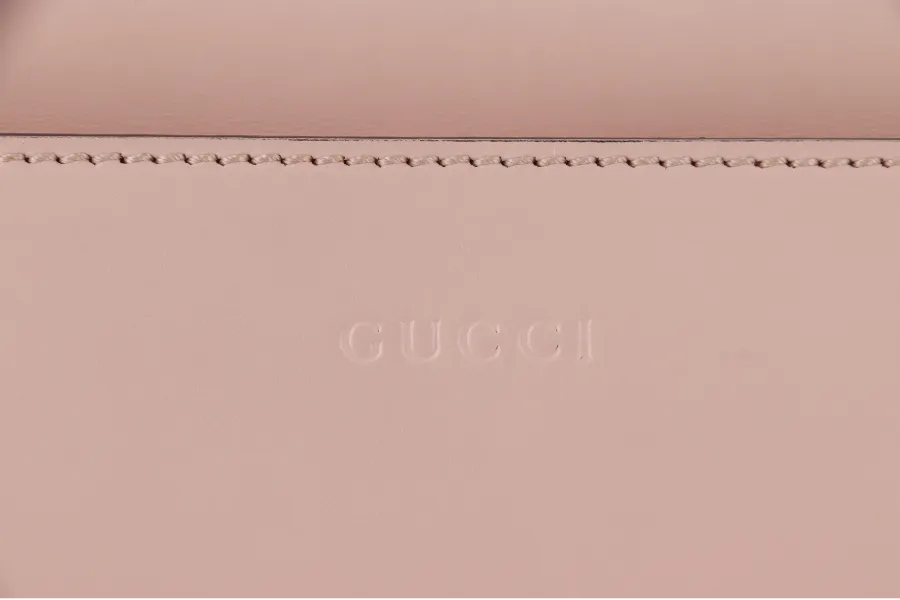 GUCCI NIMFAIR BAMBOO TOP HANDLE ( 453764.213317) LARGE MINI PINK LEATHER GOLD HARDWARE WITH LONG STRAP AND DUST COVER