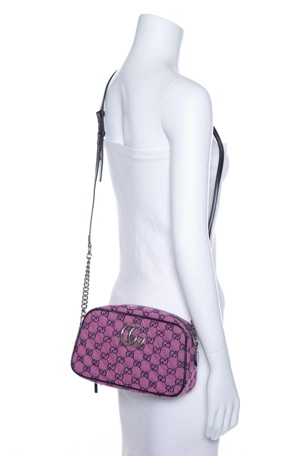 Gucci Pink Marmont GG Canvas Quilted Handbag