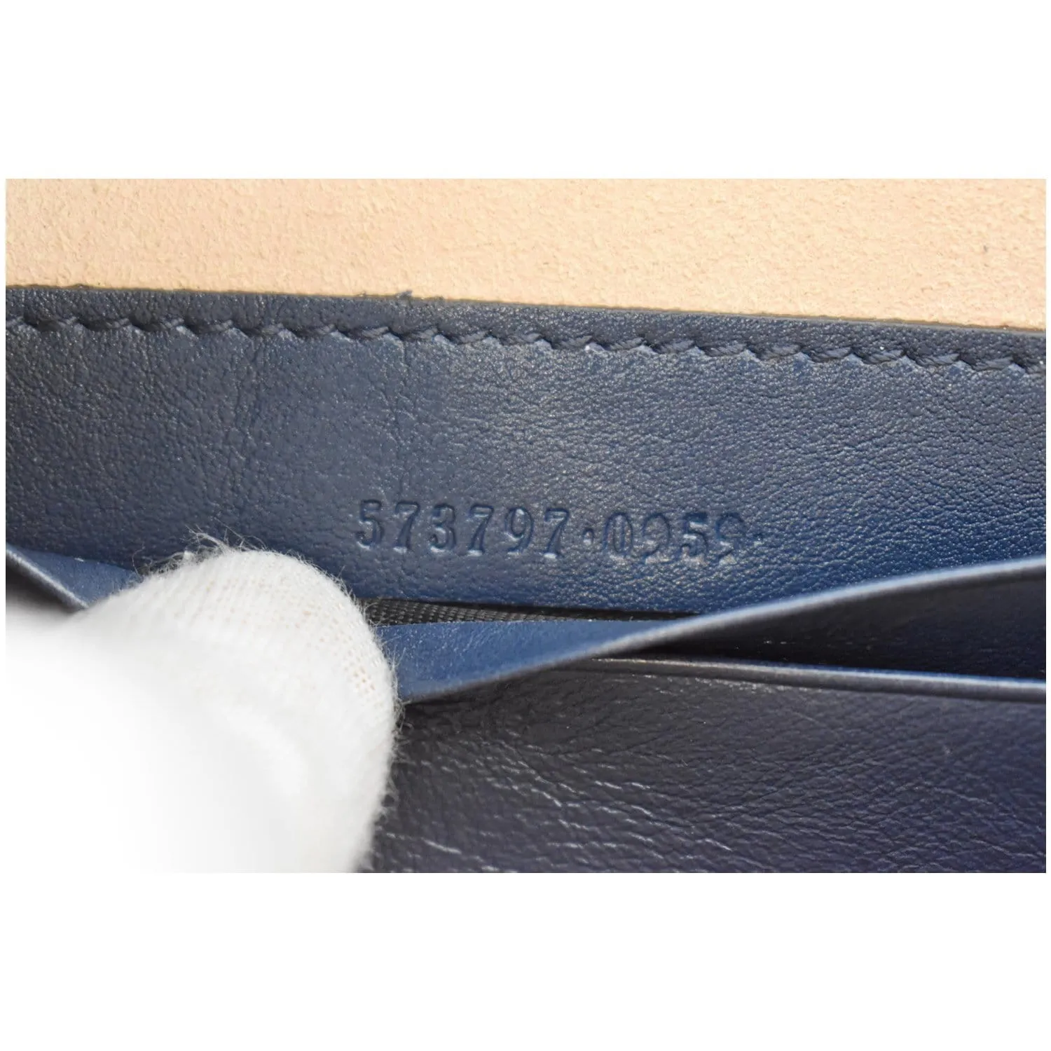 GUCCI Rajah Mini Leather Chain Shoulder Bag Blue 573797