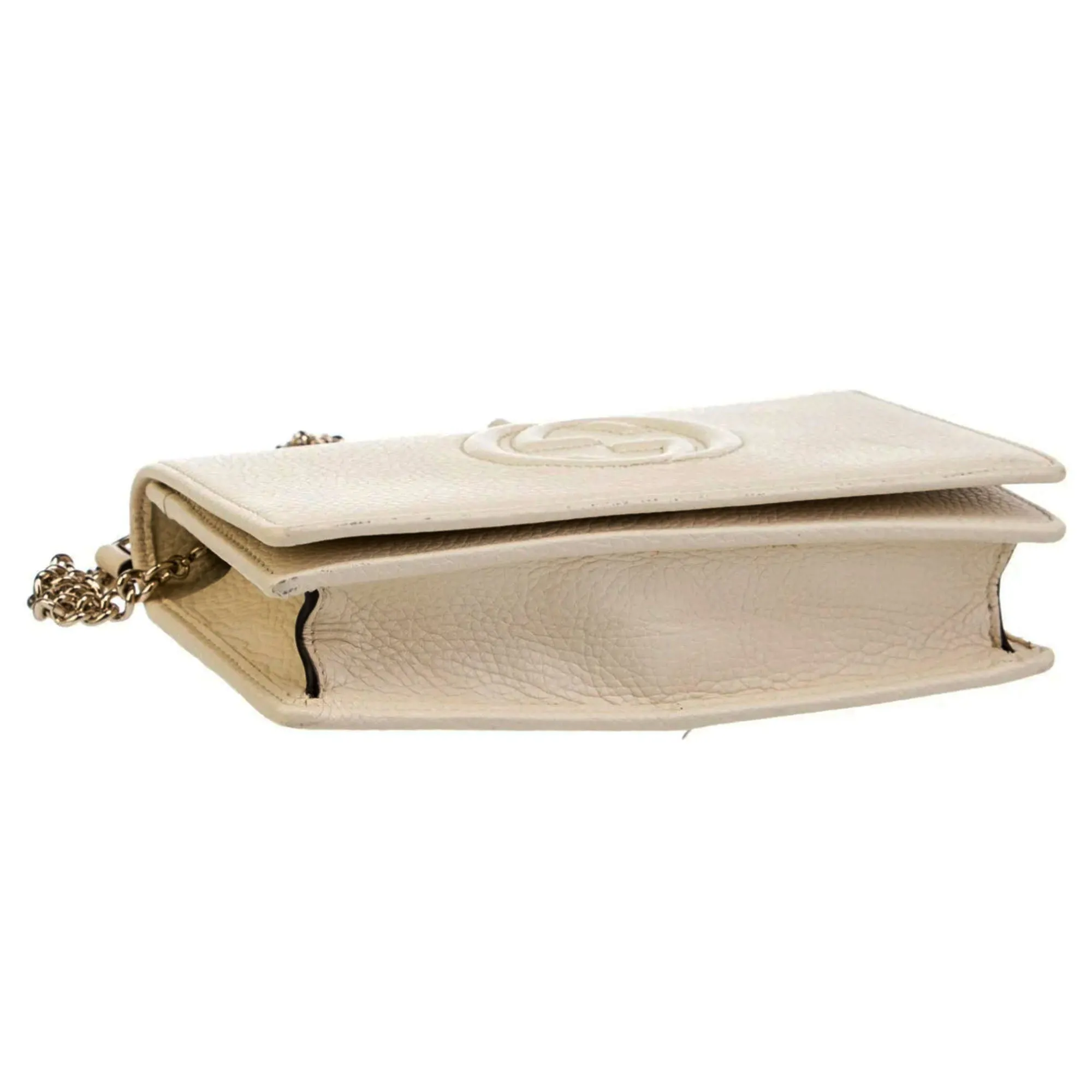 Gucci Soho Off White GG Crossbody Wallet IVORY Italy Leather Handbag Bag Box NEW