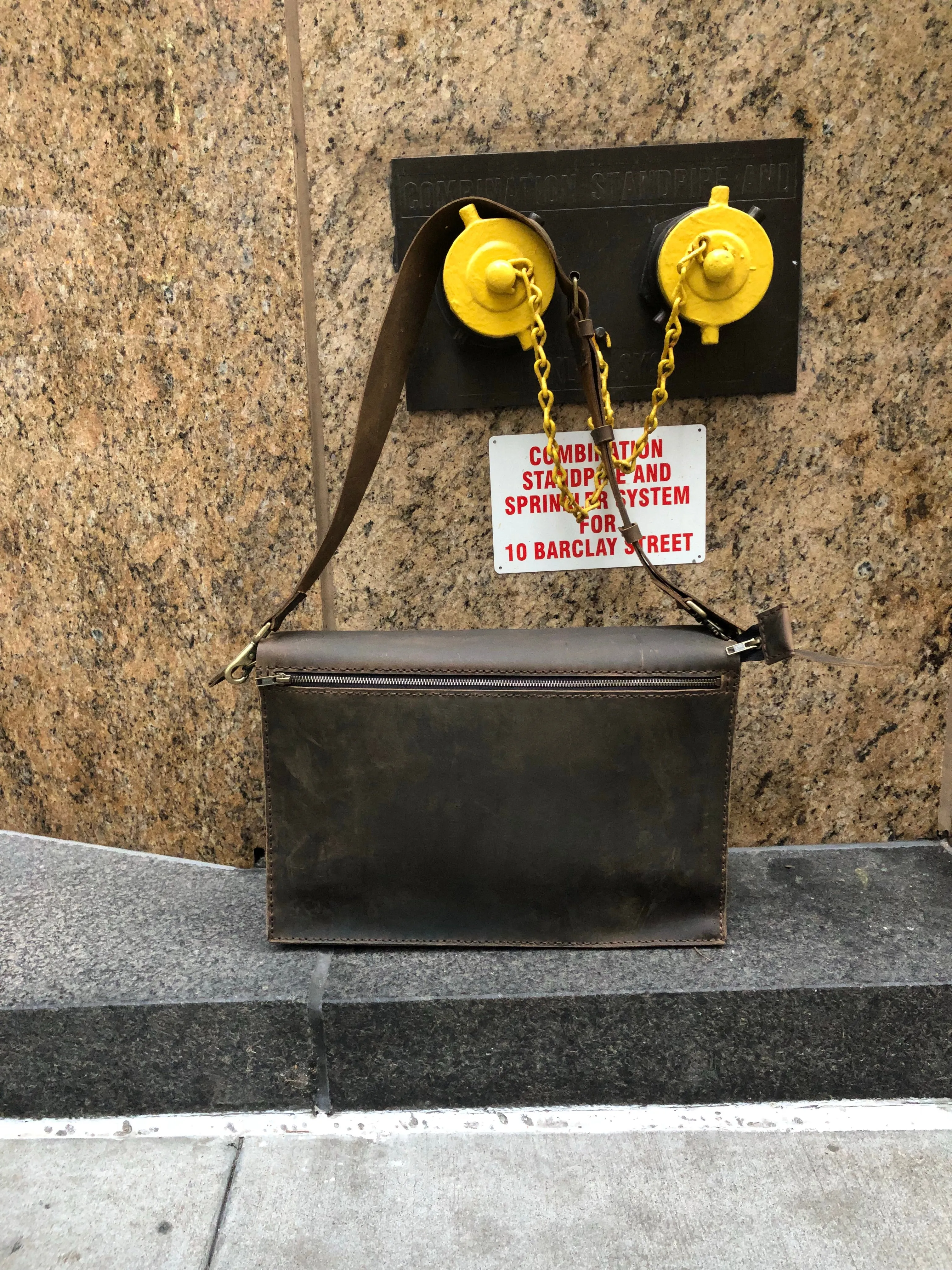Gusseted Briefcase / Minimalist Leather Briefcase / Double Compartment Bag / Handstitched Leather