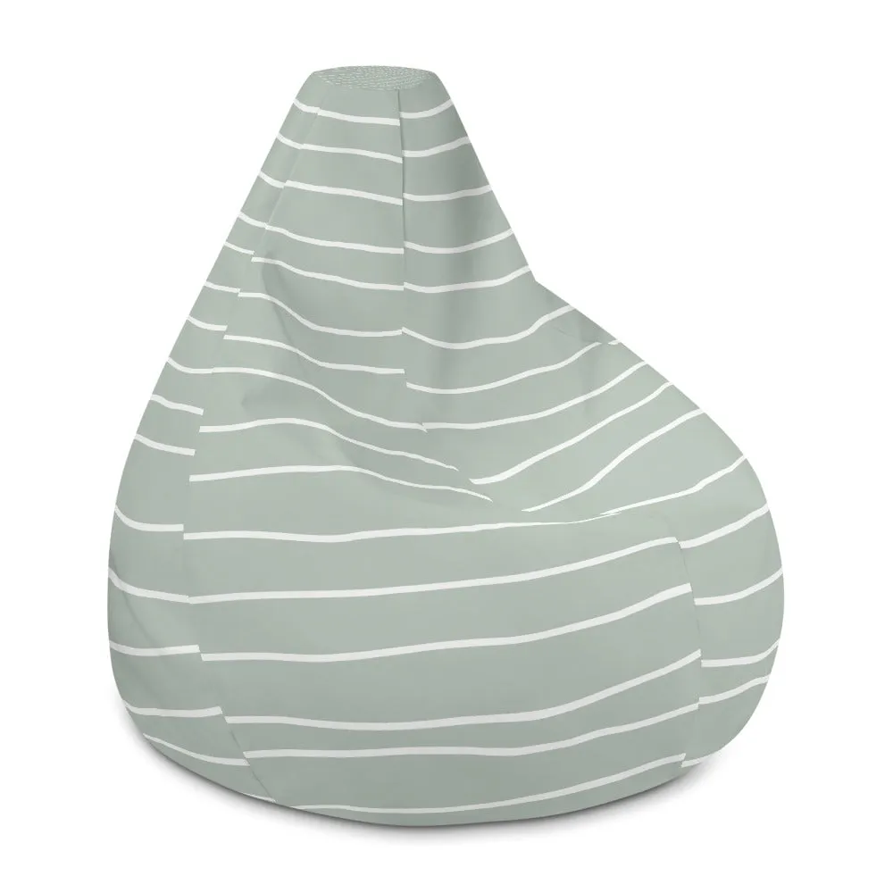 Hand Drawn Lines - Sustainably Made Bean Bag Chair Cover