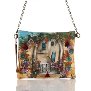 HAND PAINTED LEBANESE HOUSE CROSSBAG