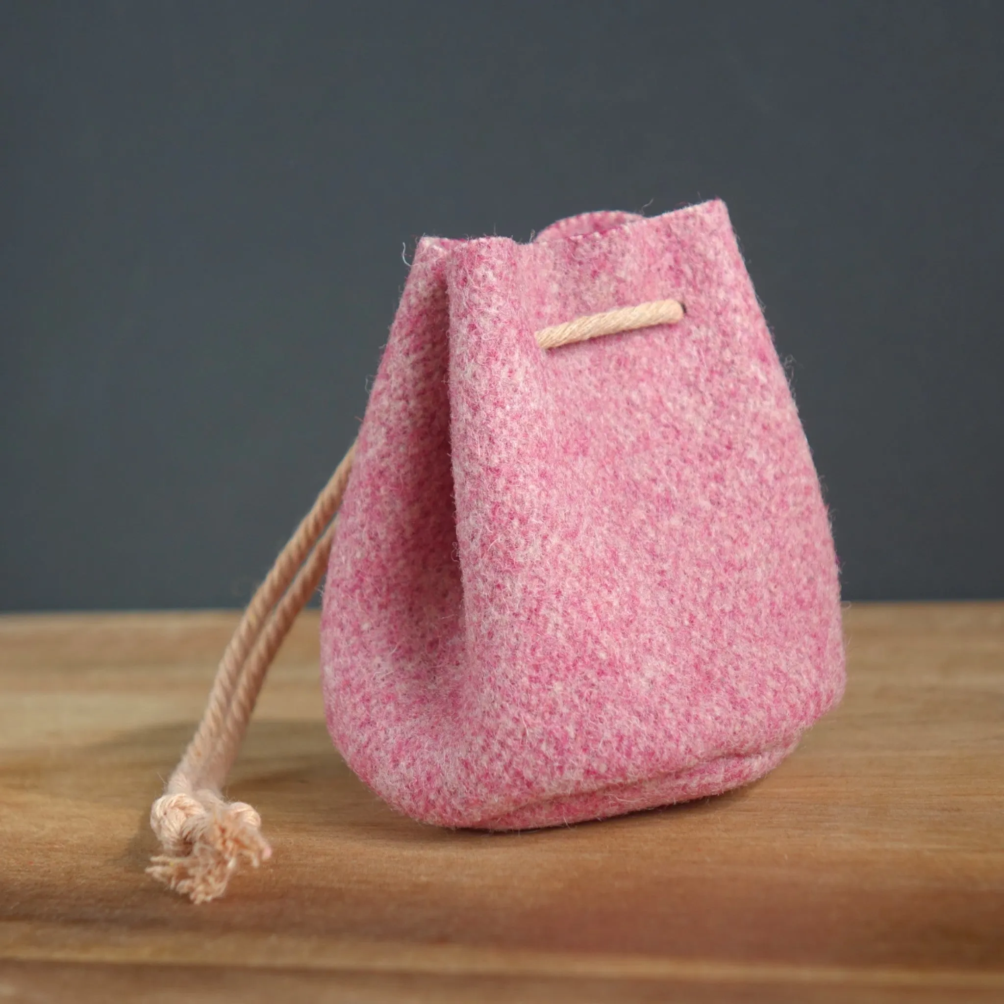 Handmade Small Drawstring Burel Pouch Bag