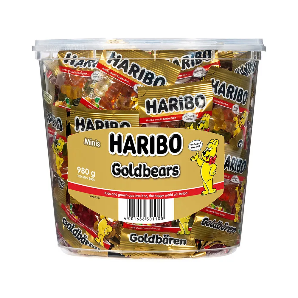 Haribo Goldbears Minis - 100 Mini Bags, 980g