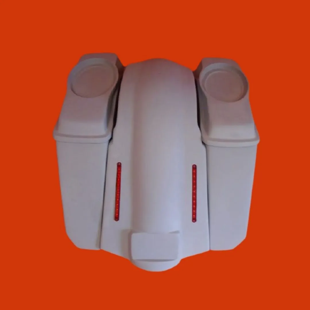 Harley Davidson 5" Softail Heritage Extended Stretched Saddlebags 6 x 9 Speaker Lids LED Fender No CutOuts