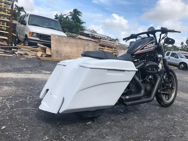 Harley Davidson Sportster 883 / Dyna / Sportster 5" Dual Cut Out Saddlebags Kit   Lids
