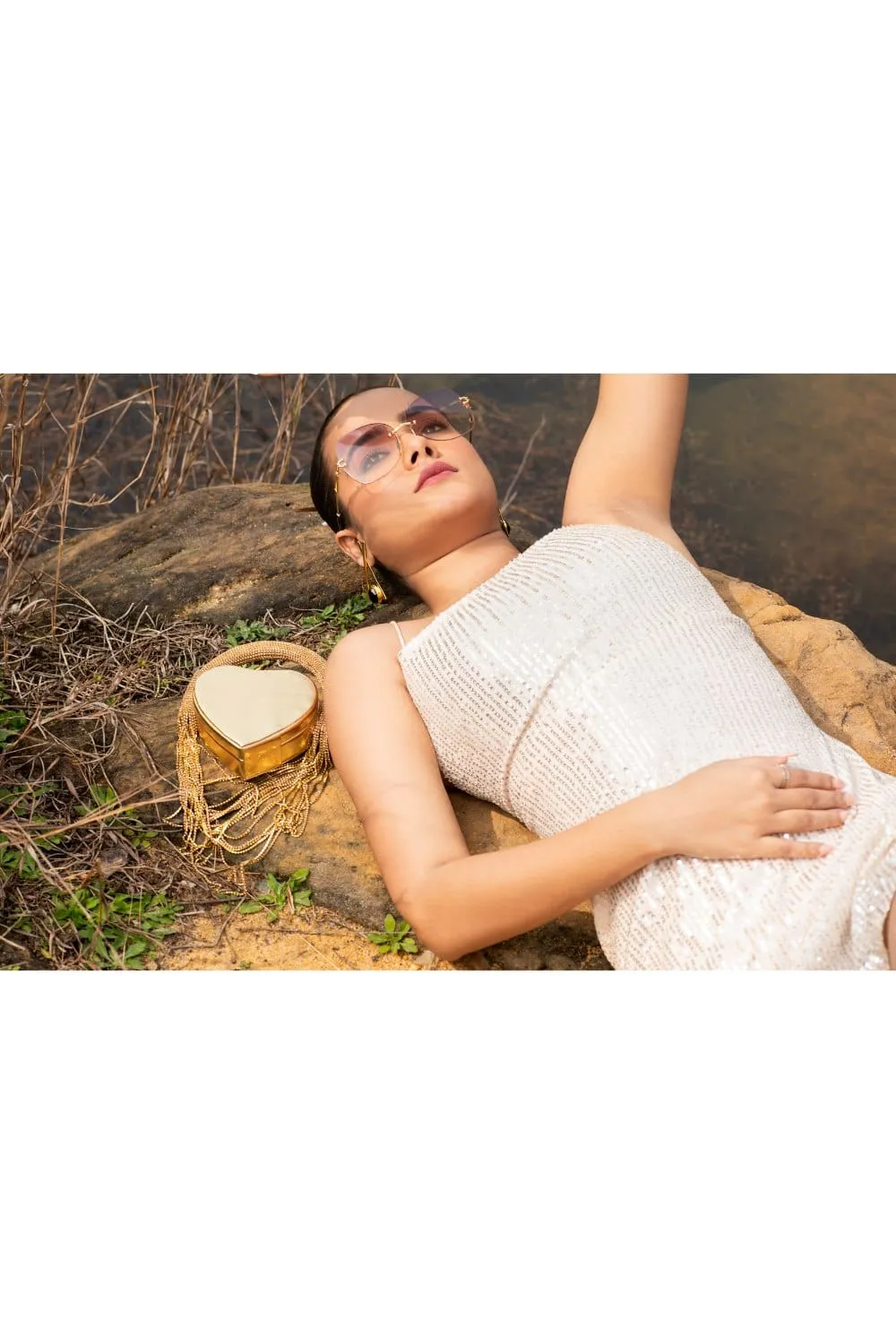 Heart Shaped Clutch- Ideal Golden Clutch