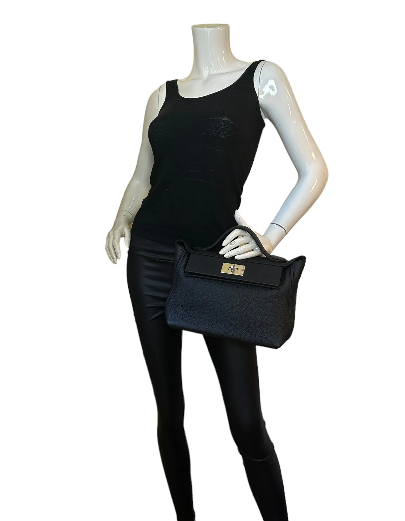 Hermes Black Togo/Swift Leather 29cm 24/24 Bag