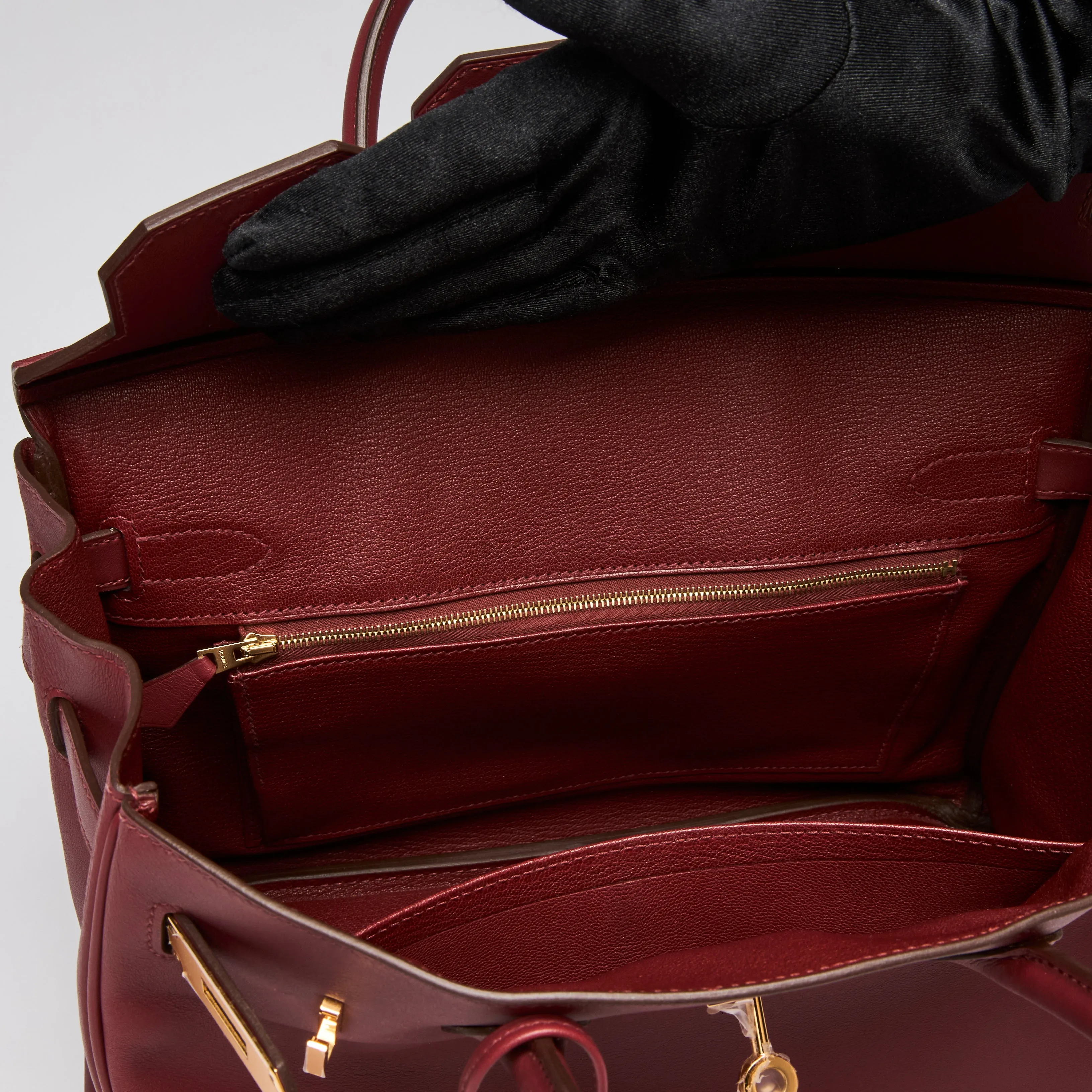 Hermes Deep Red Burgundy Swift Leather Birkin 30