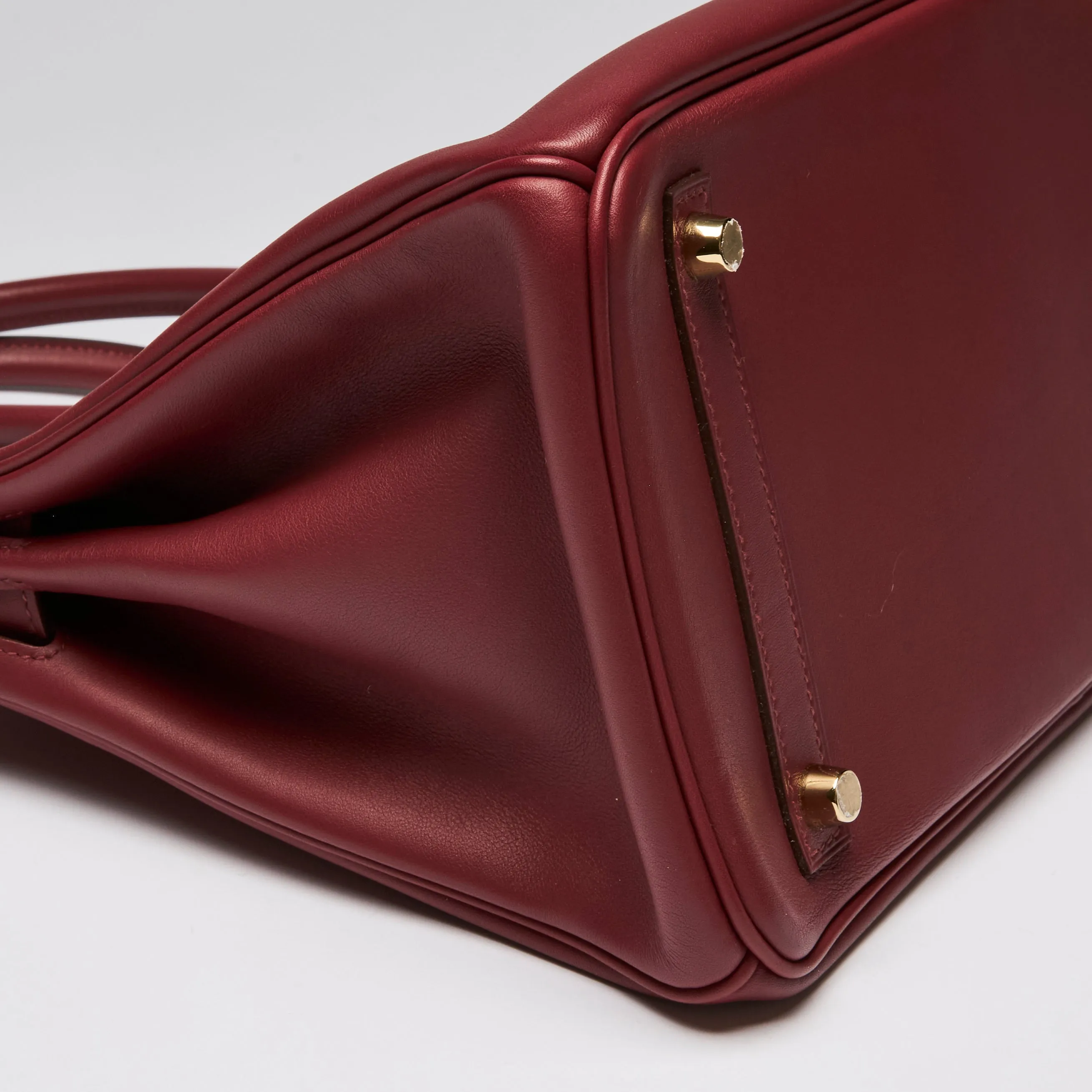 Hermes Deep Red Burgundy Swift Leather Birkin 30