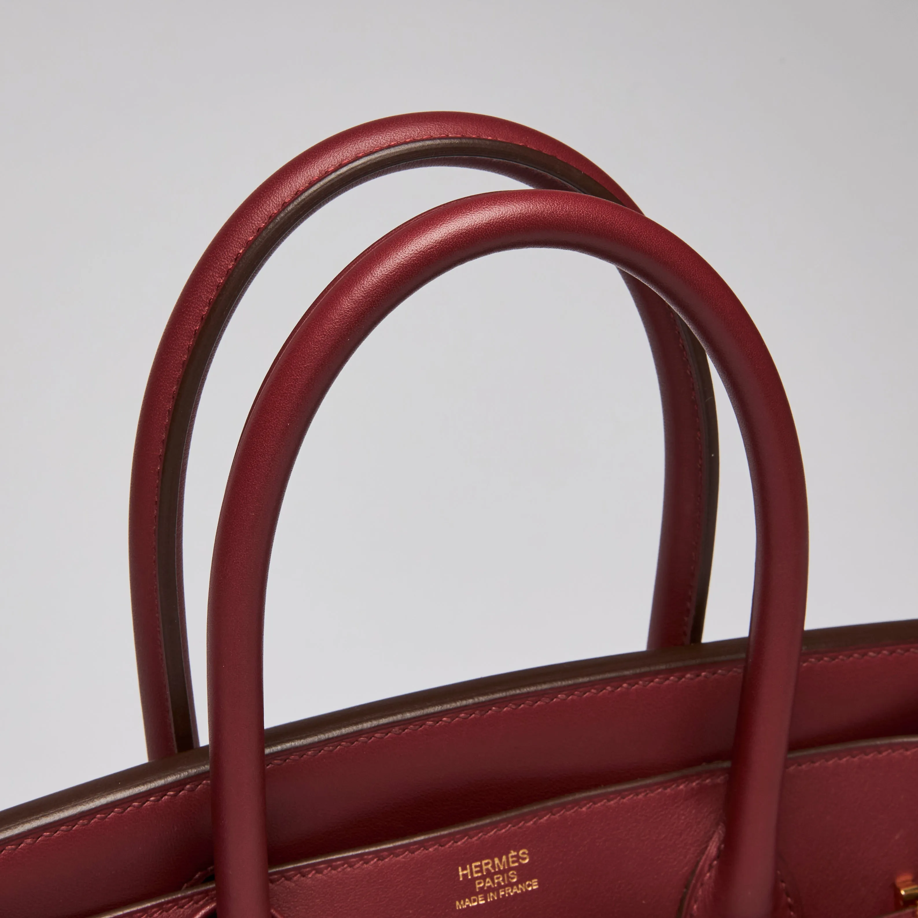 Hermes Deep Red Burgundy Swift Leather Birkin 30