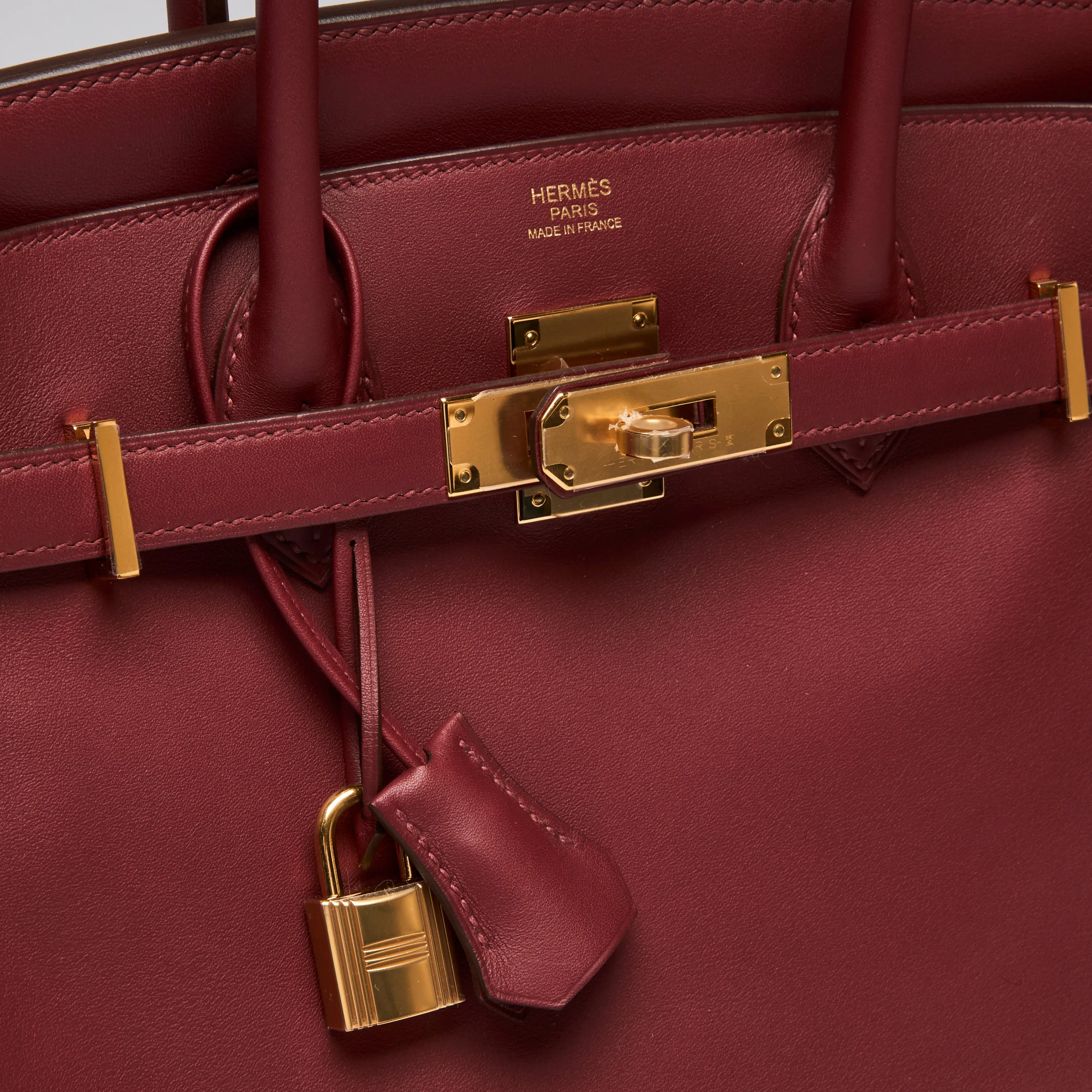 Hermes Deep Red Burgundy Swift Leather Birkin 30